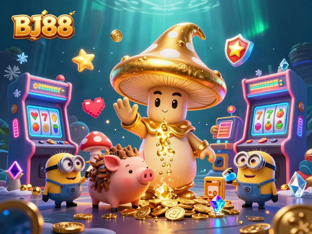 Engage in thrilling slot adventures at BJ88 with a magical wizard and treasures.