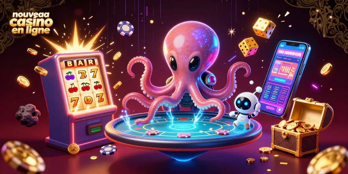 Jouer sur un nouveau casino en ligne avec un octopus extraterrestre et une machine à sous éclatante.