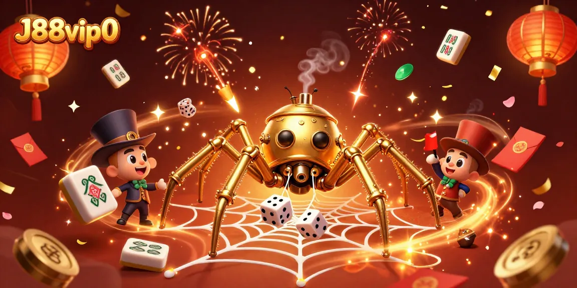 Engage in thrilling gameplay with J88vip0 featuring animated 3D casino characters and festive elements.