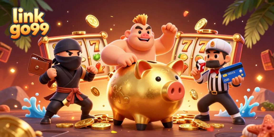 Join the excitement at link go99 with a dynamic casino scene featuring colorful slot games.