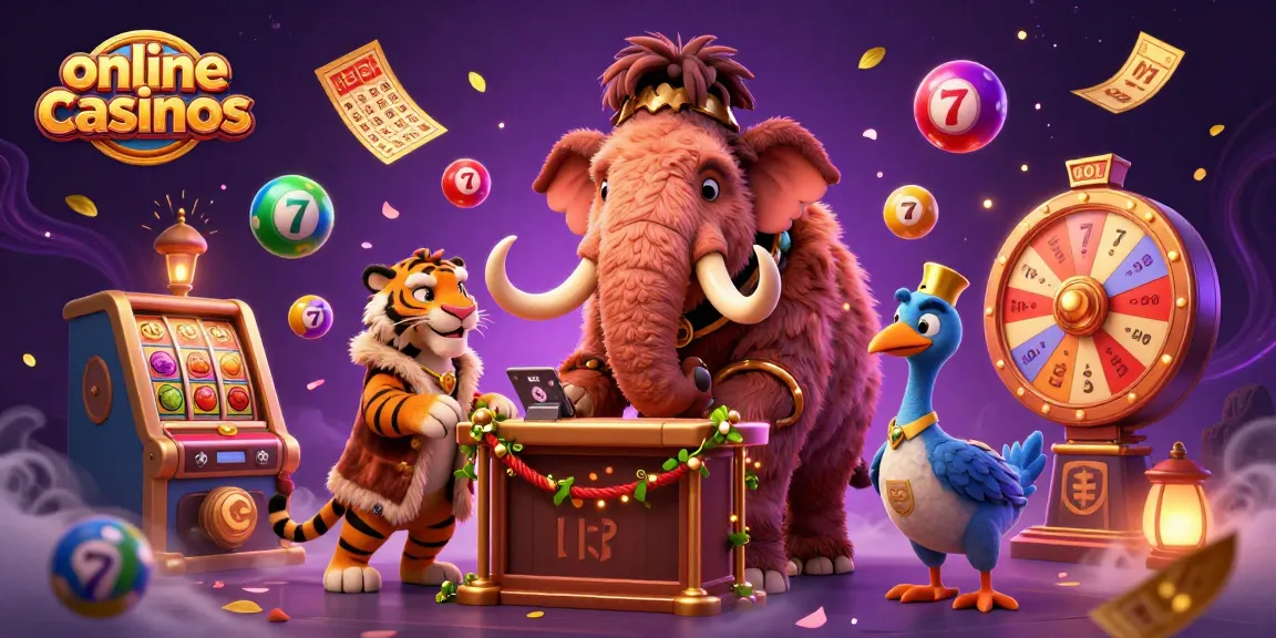 Engage in thrilling online casinos with vibrant characters and dynamic gameplay elements in this exciting scene.