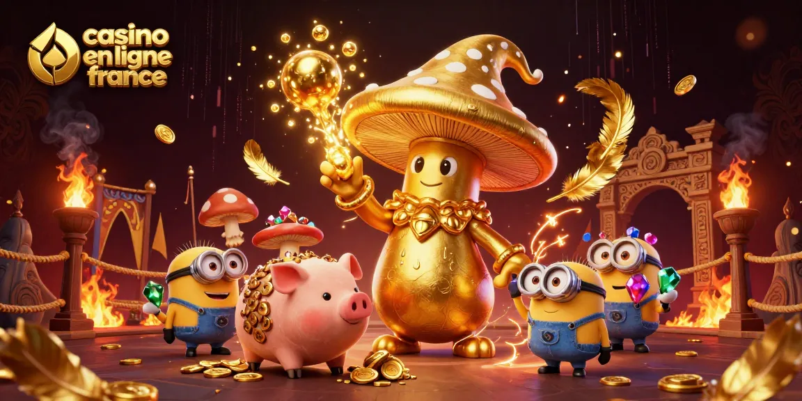 Jouer au casino en ligne France avec un monde magique, animé par un sorcier champignon et son porc-truffier.