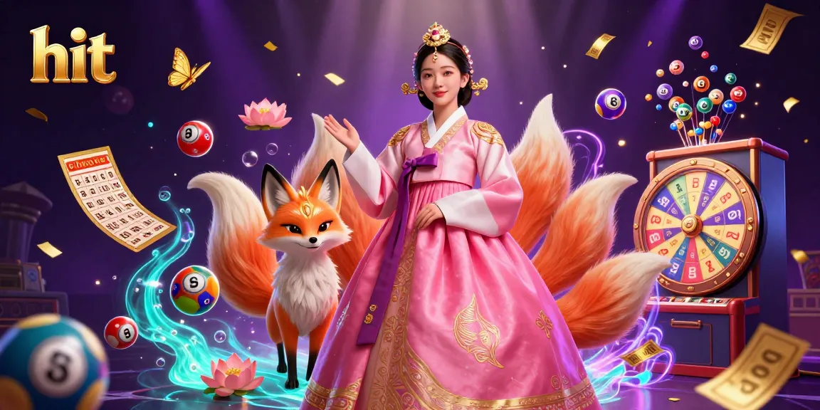 Experience thrilling hits at the casino with vibrant illustrated fantasy elements and a graceful Asian figure.