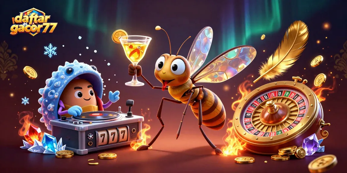 Play thrilling games at daftar link gacor77 with a vibrant casino scene featuring animated characters.
