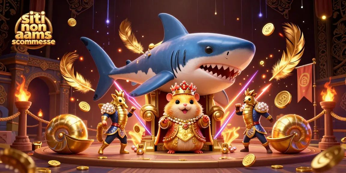 I migliori siti non AAMS scommesse con il re golden hamster e elementi di gioco in un'illustrazione 3D.