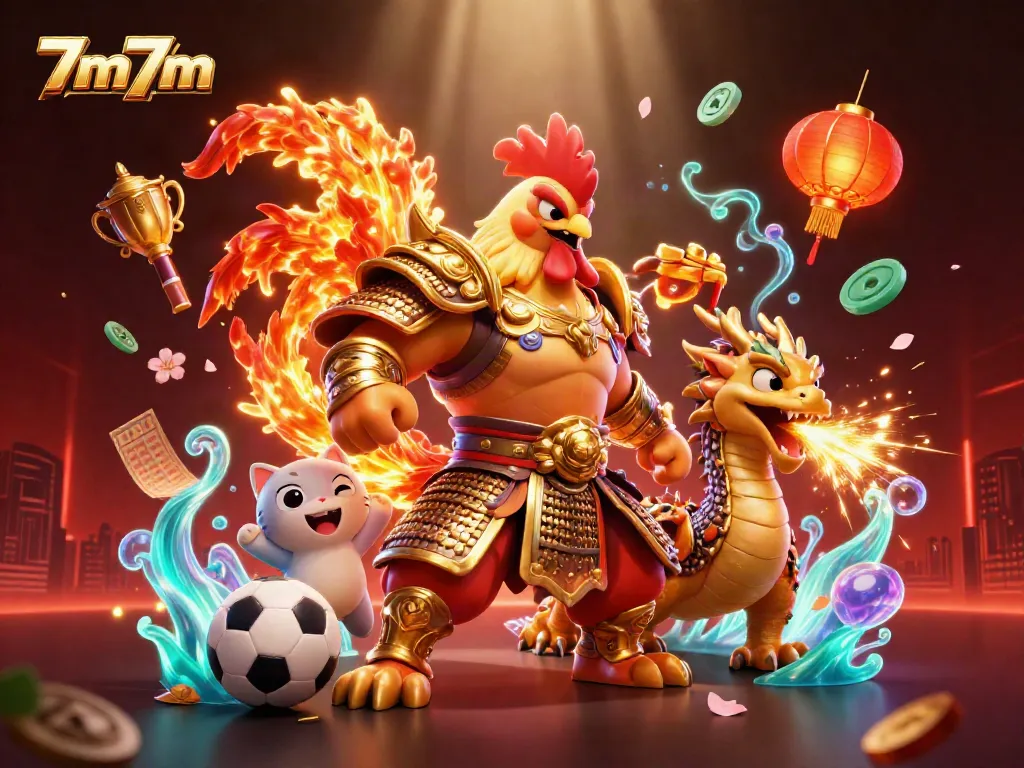 Witness thrilling 7m7m sports betting action with iconic characters and vibrant casino elements.