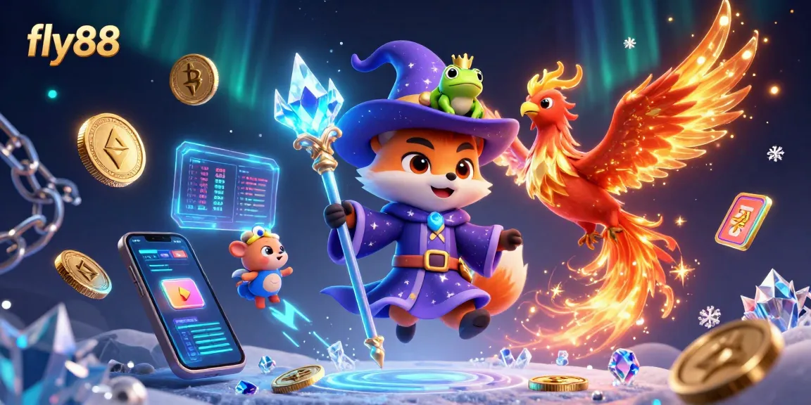 Experience the thrilling world of fly88 with a vibrant 3D casino illustration featuring a mystical fox and engaging gaming elements.