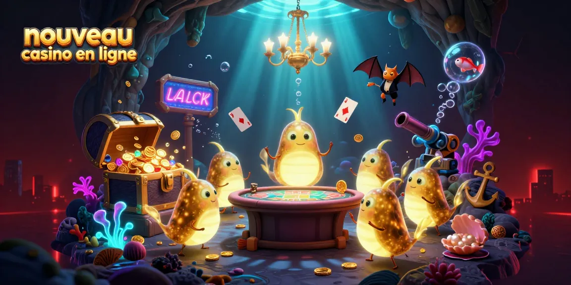 Découvrez le nouveau casino en ligne avec des vers luisants illuminant un casino sous-marin.