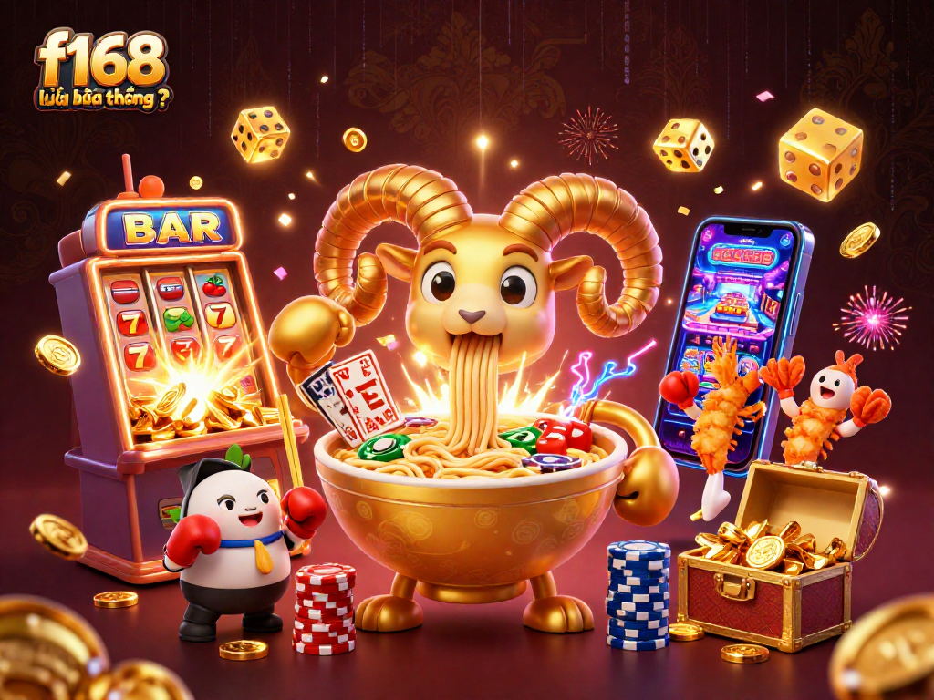 Engage with f168 lừa đảo không ? through a vibrant 3D casino scene featuring lively characters managing cards and chips.