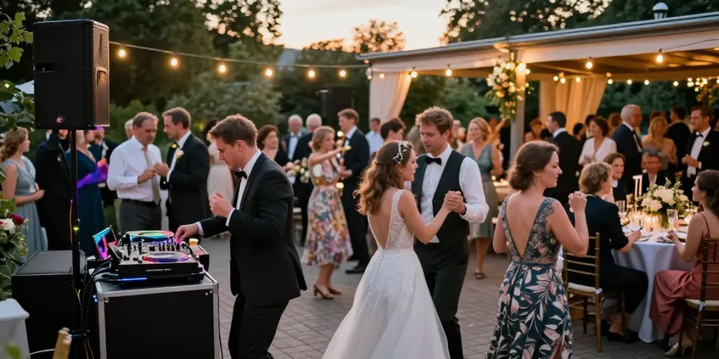 Hochzeit DJ Berlin Brandenburg: Professioneller DJ sorgt für ausgelassene Feier bei einer Hochzeitsfeier.