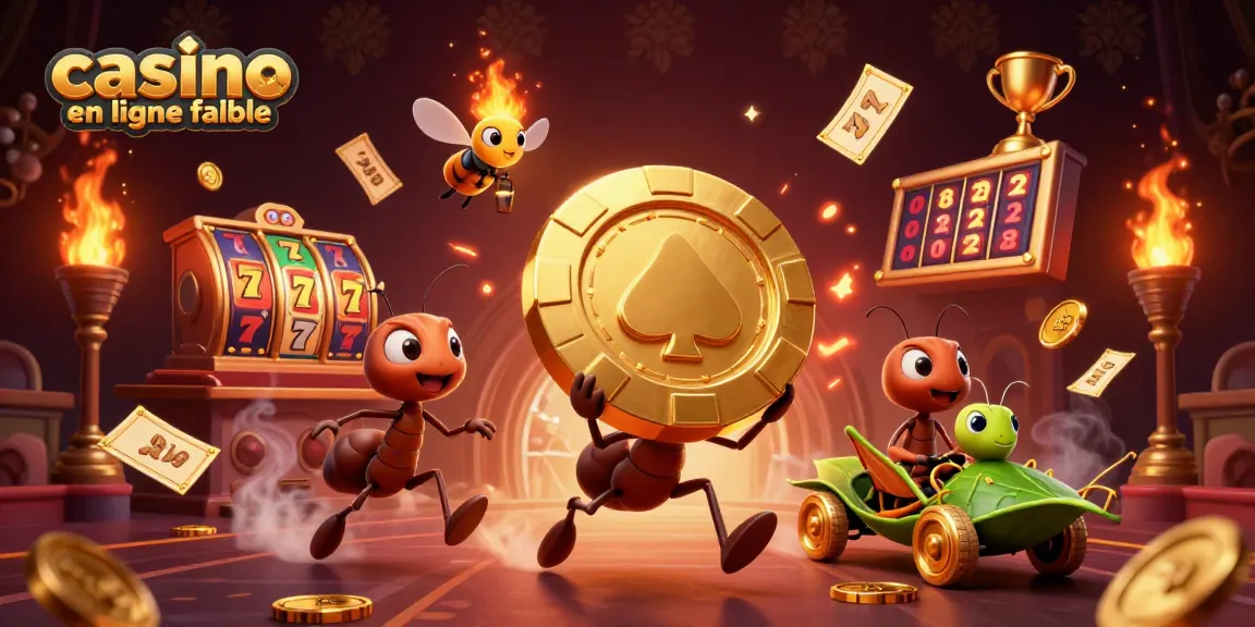 Capturez l'excitation des jeux avec ce casino en ligne fiable, illustré par des fourmis et une luciole dans un tunnel.