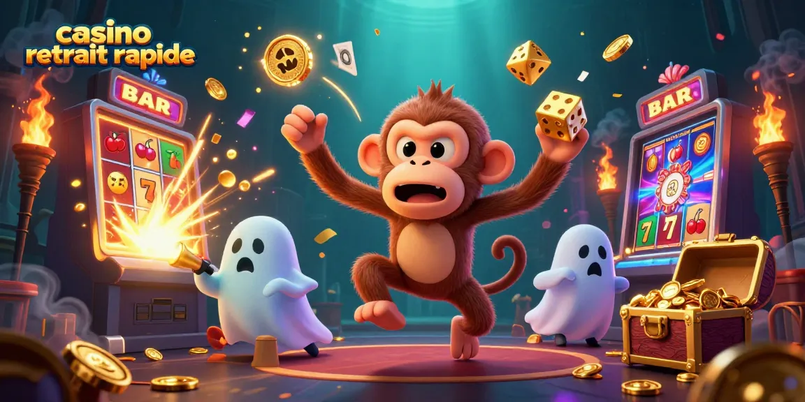 Plonger dans l'univers du casino retrait rapide avec un singe poltergeist et un chiot chasseur de fantômes.