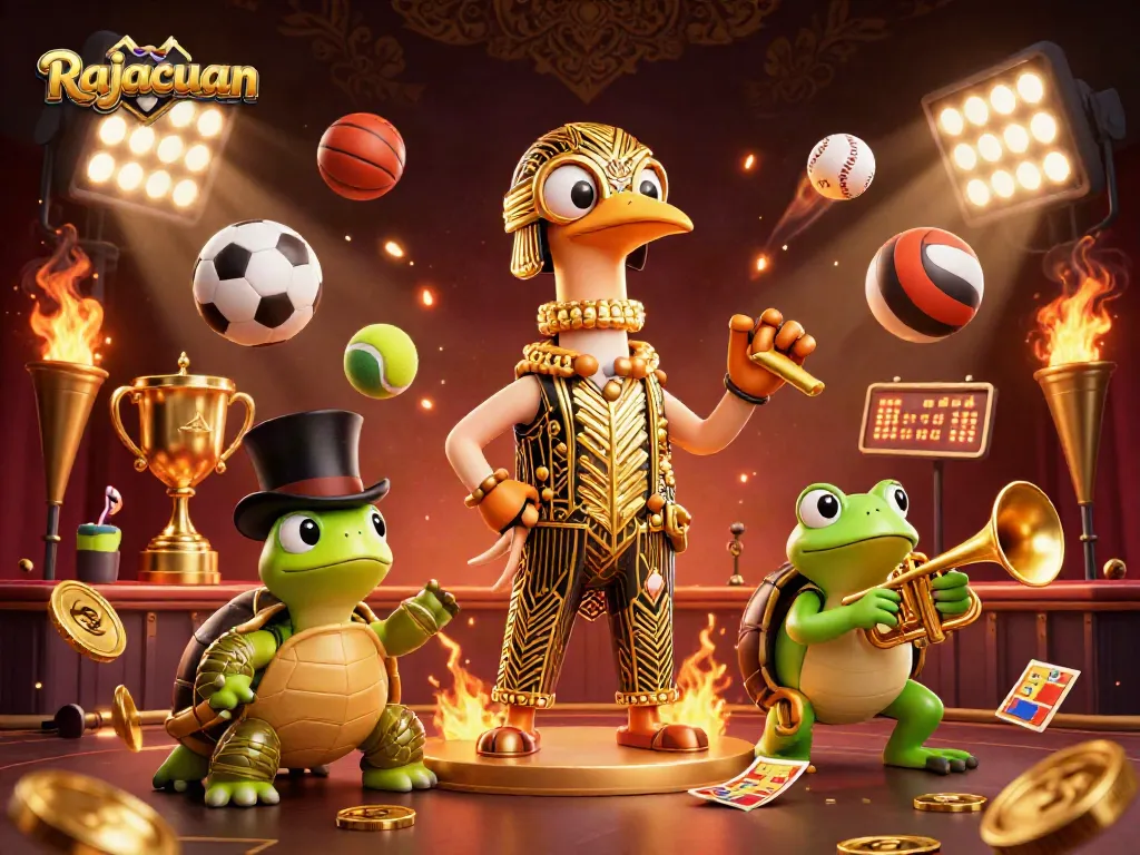 Rajacuan showcases thrilling gameplay with unique characters in a vibrant casino environment.