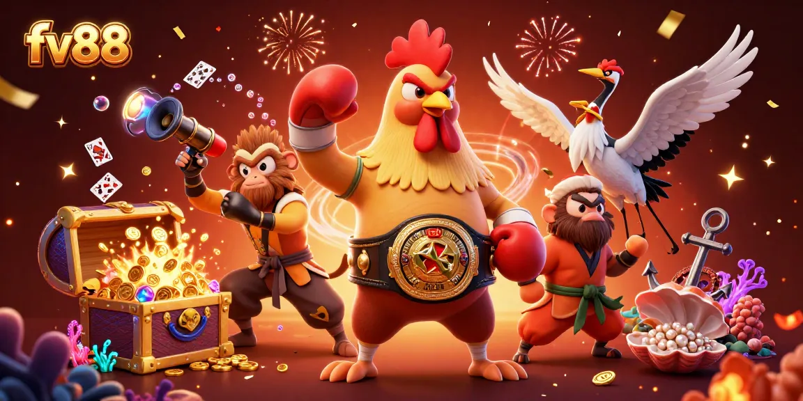 Experience thrilling bets with fv88's exciting characters and vibrant casino elements!