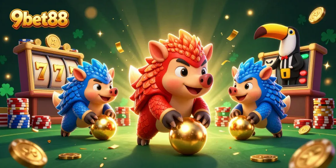 Experience thrilling fun at 9bet88 with exciting slot machines and winning jackpots in a vibrant casino scene.