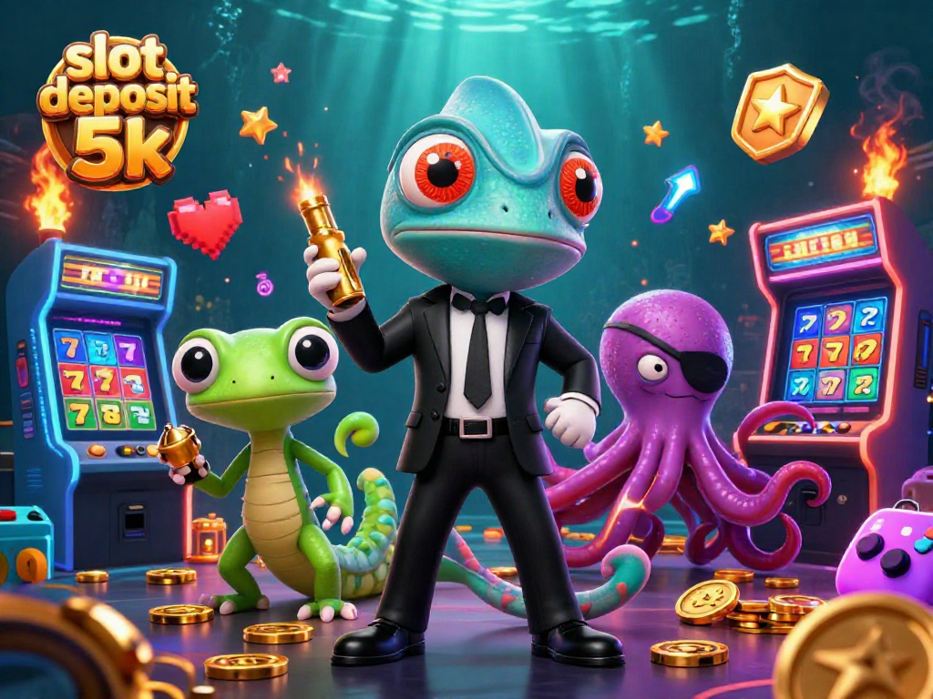 Spin and win with vibrant visuals featuring slot deposit 5k in an engaging casino scene.