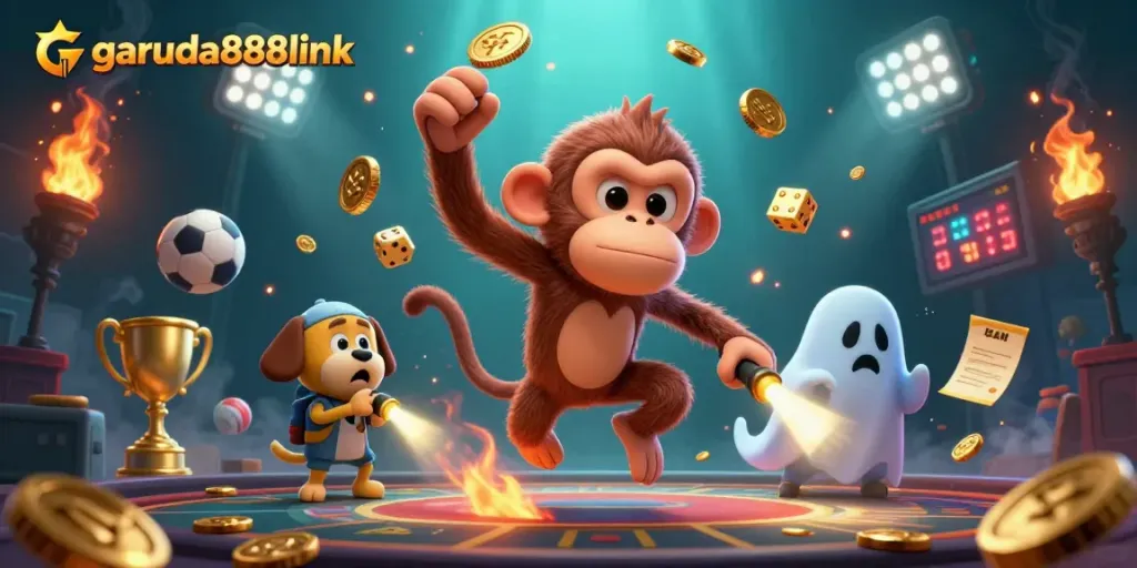 Experience thrilling gaming action at garuda888link with poltergeist monkey and sports elements!