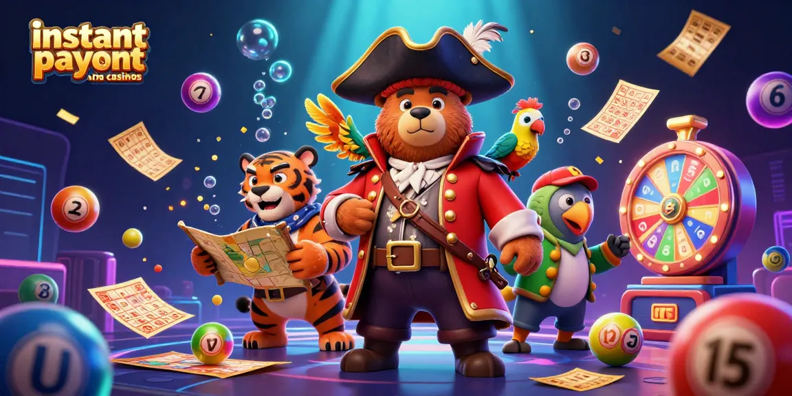 Experience thrilling instant payout online casinos with engaging cartoon characters and dynamic game elements.