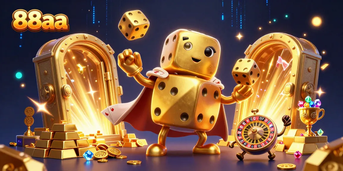 Experience thrilling wins with 88aa in this vibrant, animated illustration of a magical casino.