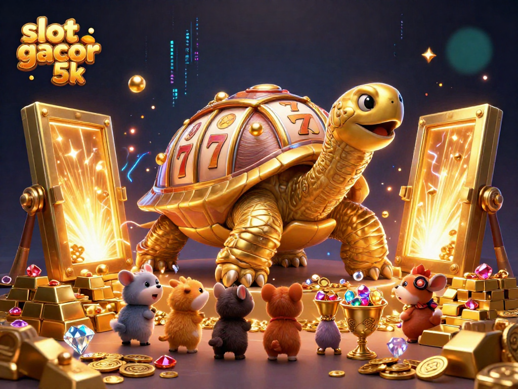 Experience the excitement at slot gacor 5k with golden treasures and vibrant slot machines in a magical atmosphere.