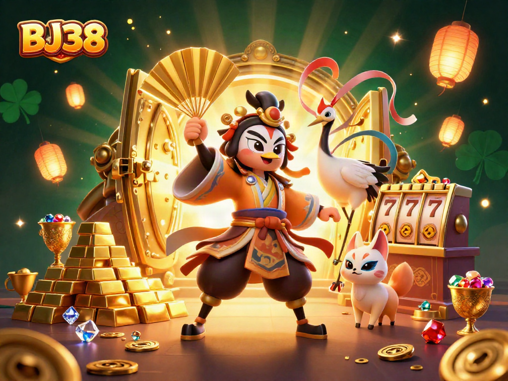 Engage in thrilling gameplay at BJ38 with dynamic slot reels and rich visual elements.
