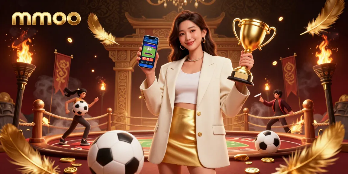 Experience the thrill of mmoo betting with a luxurious Asian themed illustration, showcasing sports and excitement.