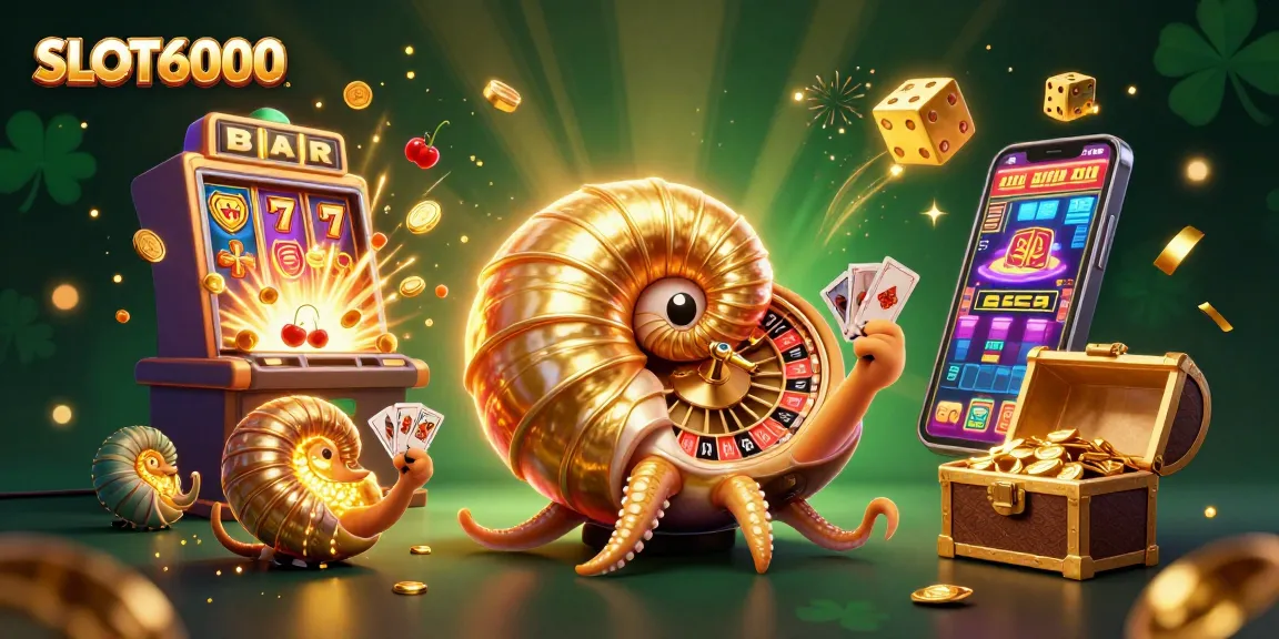 Spin to win at SLOT6000 with vibrant 3D casino animation showcasing jackpot celebrations and game excitement!
