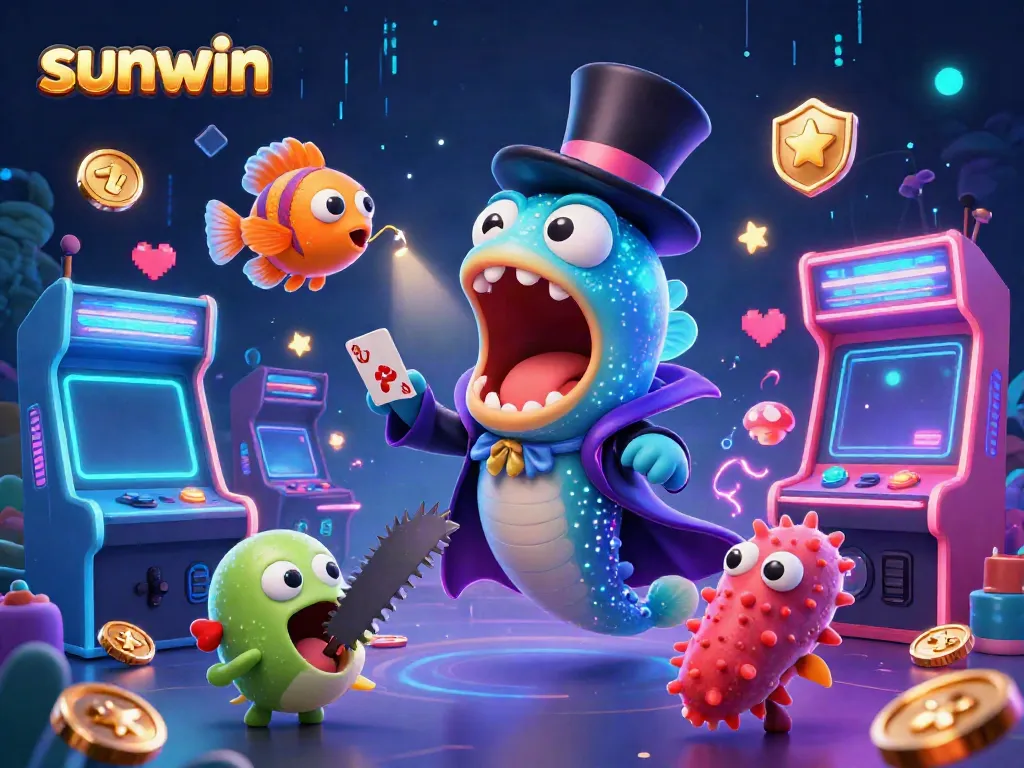 Experience thrilling gameplay at Sunwin with captivating 3D characters in a dazzling casino environment.