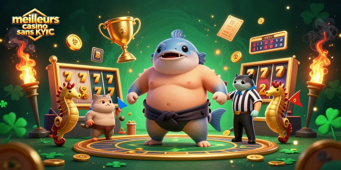 Vivez le frisson des meilleurs casinos sans KYC avec ce fugu cartoon dans une scène dynamique et captivante.