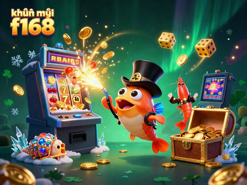 Experience thrilling khuyến mãi f168 with unique characters and vibrant casino elements in this dynamic 3D illustration.